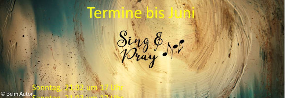 Buntes Bild mit der Aufschrift Singen und Beten