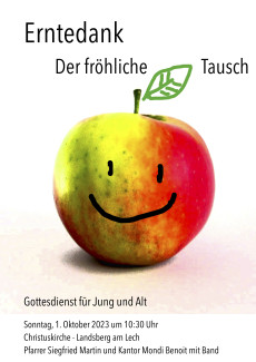 Ein Apfel, der lacht und von Sorgen befreit