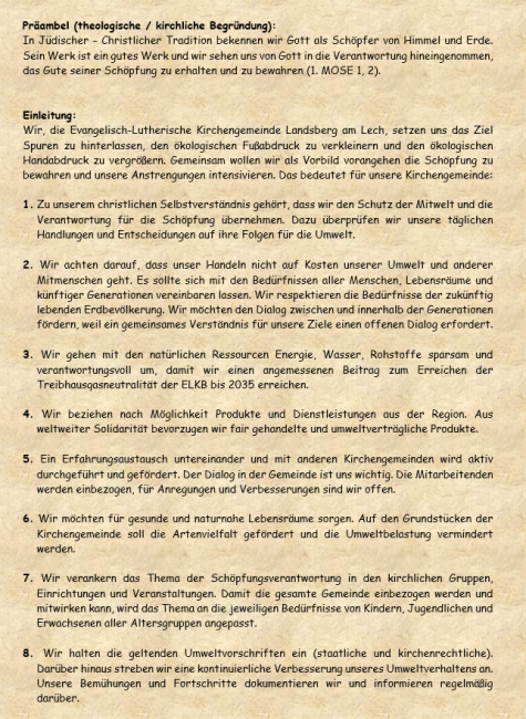 Schöpfungsleitlinien 2026